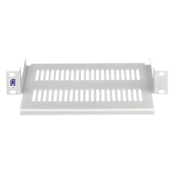 Полка Zpas, перфорированная, с центр. креплением, 1U, глубина 185 мм, нагрузка до 45 кг, для шкафов и стоек, цвет: серый