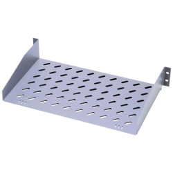 Полка Canovate, перфорированная, консольная, 1U, 483х150 (ШхГ), нагрузка до 25 кг, для шкафов и стоек Canovate, крепеж, цвет: серый