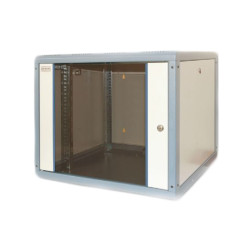 Шкаф телекоммуникационный настенный Eurolan Rackwall, 19, 12U, 624х600х560 (ВхШхГ), дверь: стекло, сварной, цвет: серый