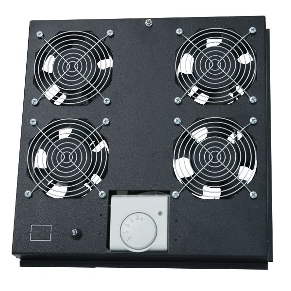 Вентиляторный модуль Canovate Silver, потолочный, 220 V, 363х375х47 (ШхГхВ), вентиляторов: 2, 44 дБ, для шкафов, цвет: чёрный