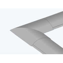 Плоский угол Efapel Серия 10, 90 град для напольного короба, ширина: 50, h=12, цвет: серый