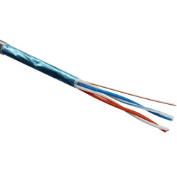 Кабель витая пара Rexant, F/UTP, 2 пар., кат. 5е, 100МГц, d 5,2 мм , AWG24, PVC, 305м, бухта, цвет: серый, проводник из высокоочищенной бескислородной меди