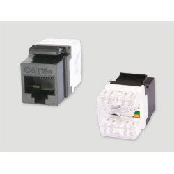 Модуль универсальный Eurolan, keystone, 1хRJ12, 180°, кат. 3, неэкр., цвет: чёрный