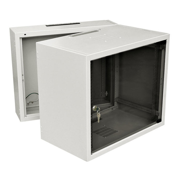 Шкаф телекоммуникационный настенный Zpas SD2, 19, 18U, 871х600х500 (ВхШхГ), дверь: стекло, откидной, цвет: серый