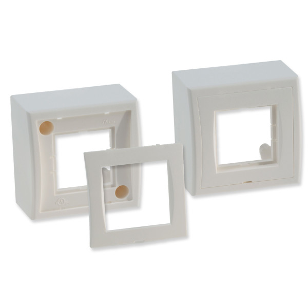 Коробка для настенного монтажа Nexans LANmark, 45x45, цвет: белый, размер наружный: 80x80