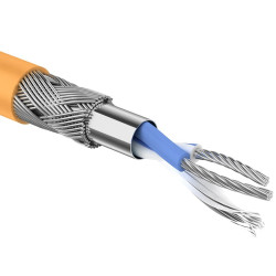 Кабель интерфейсный промышленный Rexant, SF/UTP, 1 пар., кат. 5е, нг(А)-LS, 305м, бухта, для групп. прокладки, цвет: оранжевый, D 6,5