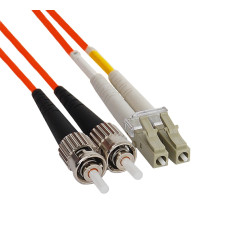 Коммутационный шнур оптический Hyperline, Duplex LC/ST, OM1 62,5/125, LSZH, 5м, d 2мм, серый хвостовик, цвет: оранжевый