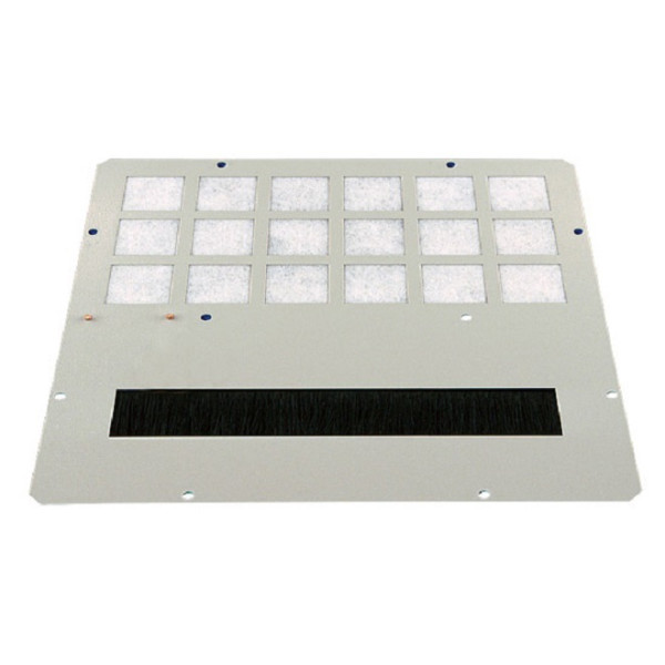 Заглушка Zpas, перфорированная, с фильтром и щеточным вводом, 420х420 мм, для шкафов Zpas, сталь, 1 шт, цвет: серый