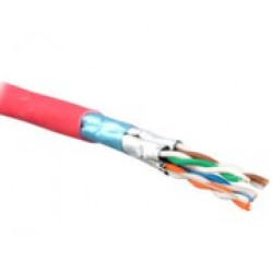 Кабель витая пара Teldor, F/FTP, 4 пар., кат. 7, 1000МГц, D 7,4 мм , AWG23, LSZH-FR, 500м, катушка, цвет: красный