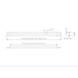 Перемычка монтажная Elbox, 10х23х400 (ШхВхГ), для шкафов серии EMS, нагрузка до 60 кг