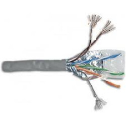 Кабель витая пара TWT, F/UTP, 4 пар., кат. 5e, 100МГц, D 6 мм , AWG24, PVC, 305м, бухта, цвет: серый