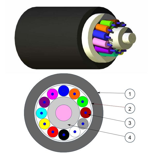 Кабель волоконно-оптический Nexans LANmark-OF, Tight Buffer, 4хОВ, OS2 9/125мм, LSZH, d 5,7, катушка, цвет: чёрный