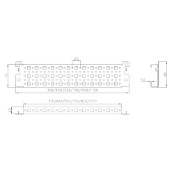 Профиль монтажный Elbox, 23х73х1000 (ШхВхГ), для шкафов серии EMS, нагрузка до 120 кг