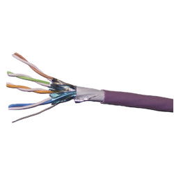 Кабель витая пара Siemon Premium, F/FTP, 4 пар., кат. 6A, 160МГц, d 7,1 мм , AWG23, LSZH, 305м, бухта, цвет: белый, с неизолированым проводом d 0,05 мм