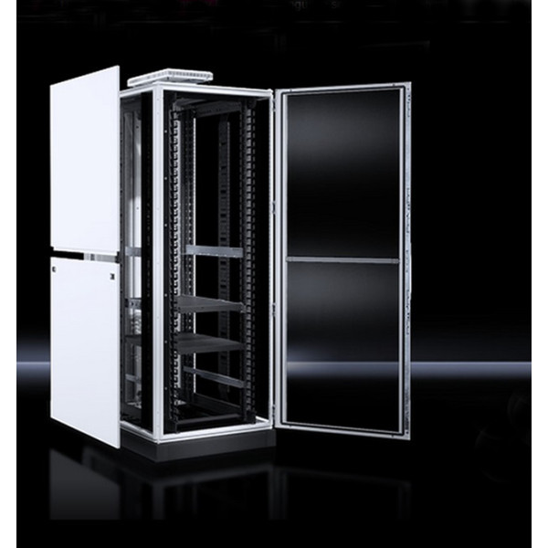 Шкаф телекоммуникационный напольный Rittal TS IT, 42U, 2000х600х1000 (ВхШхГ), дверь: стекло, задняя дверь: двойная распашная, перфорация, цвет: серый, (5508120)