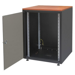 Шкаф телекоммуникационный напольный Zpas SJB, IP20, 10U, 515х600х500 (ВхШхГ), дверь: стекло, задняя дверь: металл, сварной, цвет: чёрный, (WZ-4317-01-01-161)