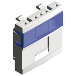 Лицевая панель розеточная Efapel QUADRO 45, 1х RJ45, 45x45, 45x45, плоская, шторки, цвет: белый