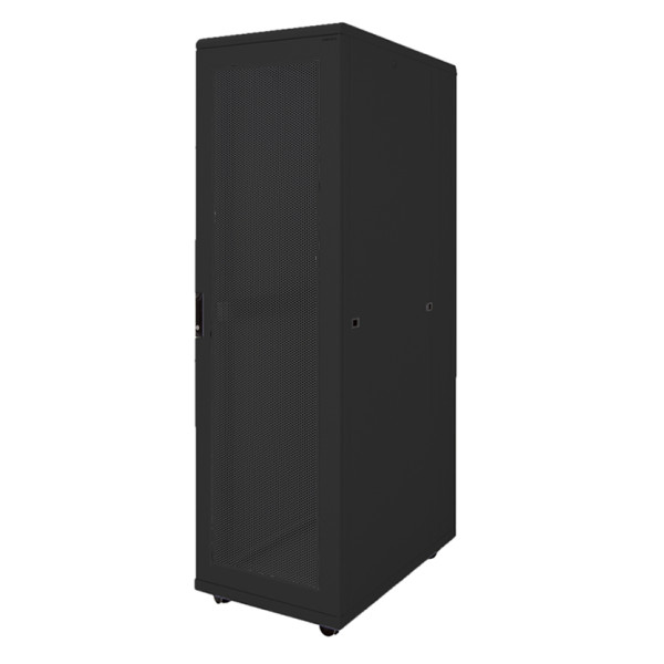 Шкаф серверный напольный Canovate Silver, 42U, 2033х800х1000 (ВхШхГ), дверь: перфорация, задняя дверь: перфорация, сварной, цвет: чёрный, (CSS-9-4280A)