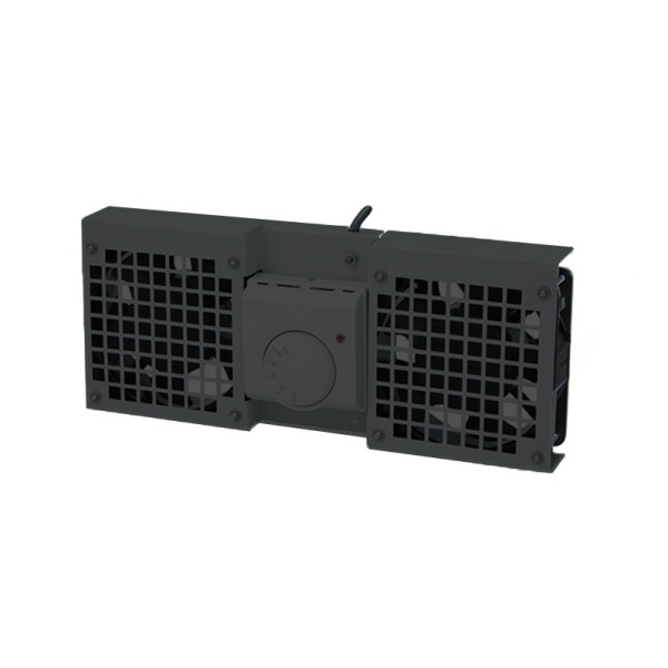 Вентиляторный модуль Canovate, потолочный, 220 V, 326х135х39 (ШхГхВ), вентиляторов: 2, 49 дБ, для настенных шкафов, цвет: чёрный