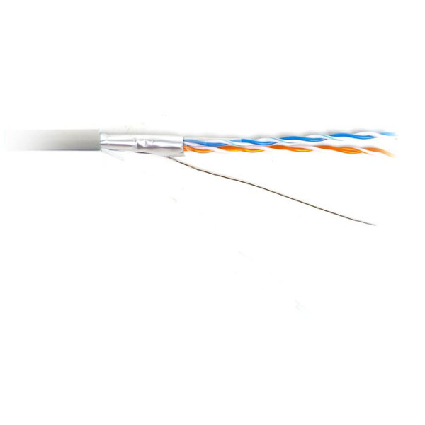 Кабель витая пара Hyperline, F/UTP, 2 пар., кат. 5, 100МГц, d 4,6 мм , AWG24, LSZH, 500м, бухта, цвет: серый