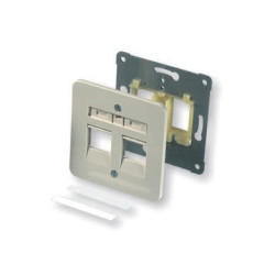 Рамка AMP, 2х универсальный, 22,5x45, плоская, цвет: белый