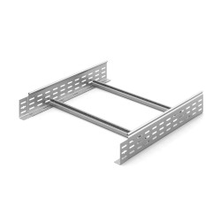 Лестничный лоток Ostec, трубчатый борт, стандартный, перфорированный, 600х100х3000 (ШхВхД), толщина: 1,5 мм, сталь, м. Сендзимира