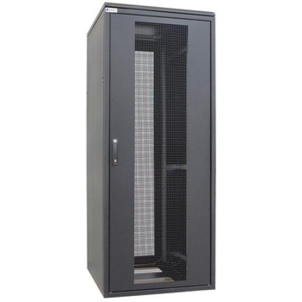 Шкаф серверный напольный Zpas SZB SEI, IP20, 42U, 2103х600х1000 (ВхШхГ), дверь: перфорация, задняя дверь: перфорация, разборный, цвет: чёрный, (WZ-SZBSEI-006-6I11-11-0000-2-161-R)