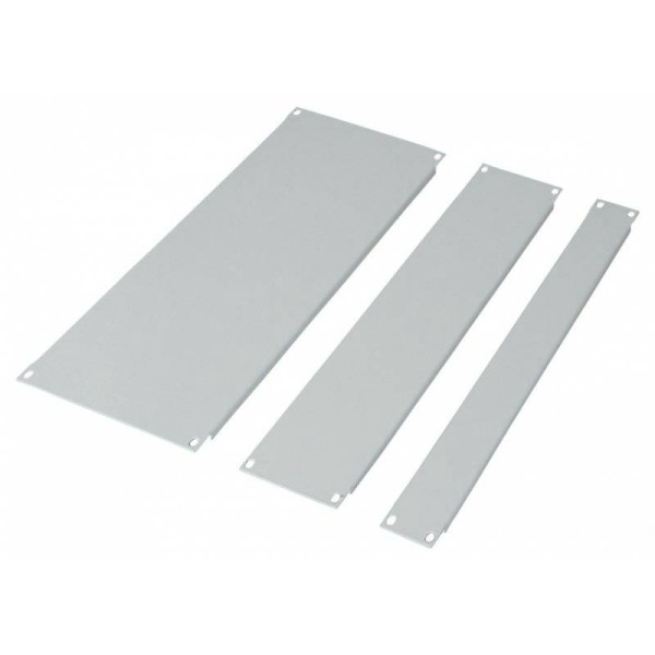 Фальш-панель Canovate, неперфорированная, 19, 1HU, 483х9 (ШхГ), плоская, для шкафов, металл, цвет: серый