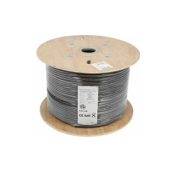 Кабель витая пара Lanmaster, U/UTP, 4 пар., кат. 5е, 100МГц, d 6,1 мм , AWG24, PE, 305м, бухта, цвет: чёрный