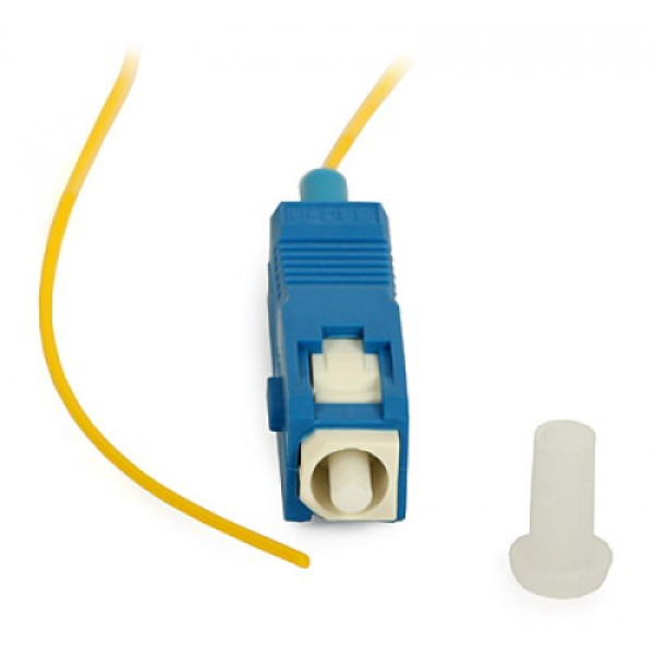 Предоконцованные волокна (pigtail) Hyperline, SC/UPC (SM), OS2 9/125, 1м, синий хвостовик, цвет: жёлтый