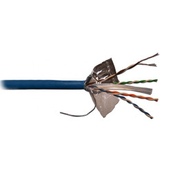 Кабель витая пара Lanmaster, F/UTP, 4 пар., кат. 6, 550МГц, D 7,2 мм , AWG24, PVC, 305м, катушка, цвет: голубой