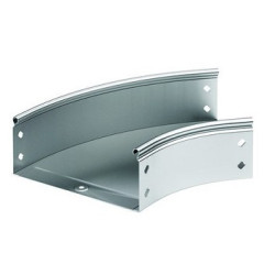 Поворот DKC, плавный, неперфорированный, горизонтальн. 45 град, для металлических лотков, 500х50 (ШхВ), толщина: 0,8 мм, сталь, м. Сендзимира