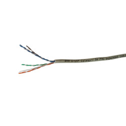 Кабель витая пара BNH, U/UTP, 4 пар., кат. 5e, 100МГц, D 5,2 мм , AWG24, PVC, 305м, бухта, цвет: серый
