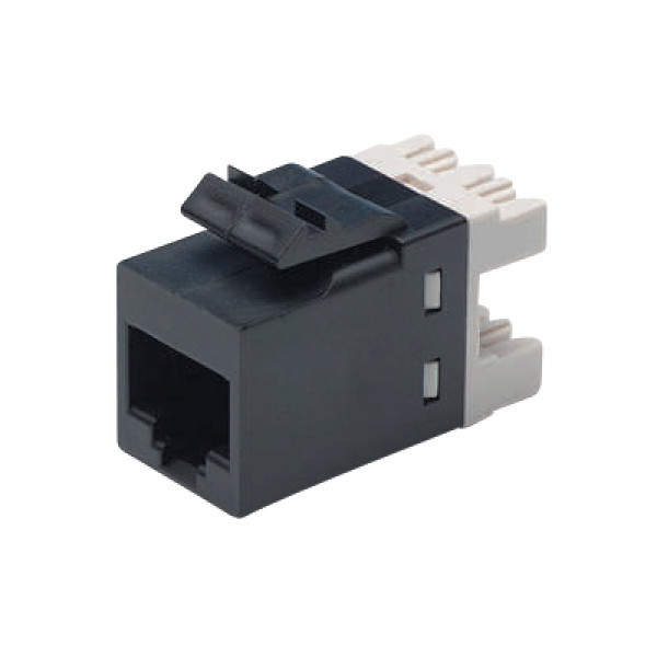 Модуль универсальный AMP, keystone, 1хRJ45, 180°, кат. 6, неэкр., 1 шт, цвет: чёрный, без пылезащитной крышки