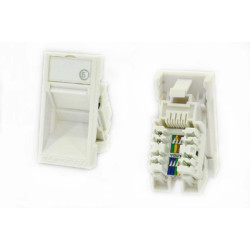 Модуль Eurolan Mosaic, 1х RJ45, Keystone, 45x22,5, угловая, цвет: белый