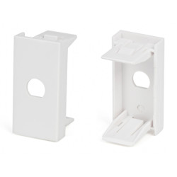 Вставка в розеточную панель Hyperline, 1х ST, 22,5x45, плоская, шторки, цвет: белый