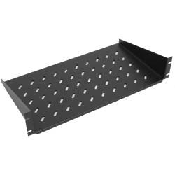 Полка Zpas, перфорированная, консольная, 2U, 446х250 (ШхГ), нагрузка до 25 кг, для шкафов и стоек, цвет: чёрный