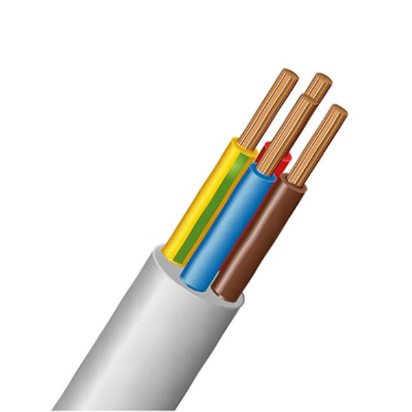 Провод соединительный Электрокабель НН, ПВС, 4 х 1,5мм?, PVC, цвет: белый