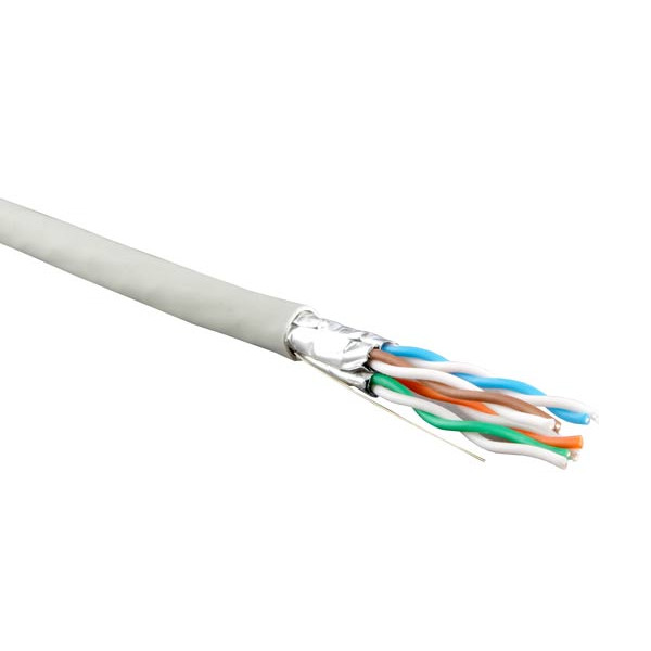 Кабель витая пара Hyperline, U/FTP, 4 пар., кат. 6, 250МГц, d 7 мм , AWG23, LSZH, 500м, катушка, цвет: серый