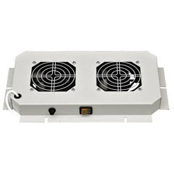 Вентиляторный модуль Zpas, потолочный, 380х210 (ШхГ), вентиляторов: 2, для шкафов, цвет: серый, (с силовым кабелем, без вилки)