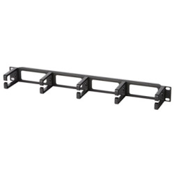 Организатор коммутационных шнуров Hyperline, 10, 1HU, кольцевого типа, с отверстиями, цвет: чёрный, ( уст. размер 254 мм)