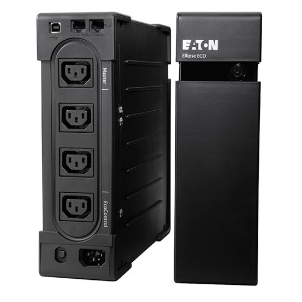 ИБП Eaton EL, 650ВА, USB кабель в комплекте, линейно-интерактивные, напольный, 81х235х263 (ШхГхВ), 230V, 6U, однофазный, Ethernet, (EL650USBIEC)