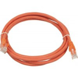 Шнур коммутационный Lanmaster, неэкранированный, RJ45/RJ45, кат. 5е, PVC, 3м, оранжевый