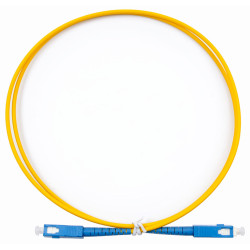 Коммутационный шнур оптический Hyperline, Simplex SC/SC (UPC), OS2 9/125, PVC, 1м, d мм, синий хвостовик, цвет: жёлтый