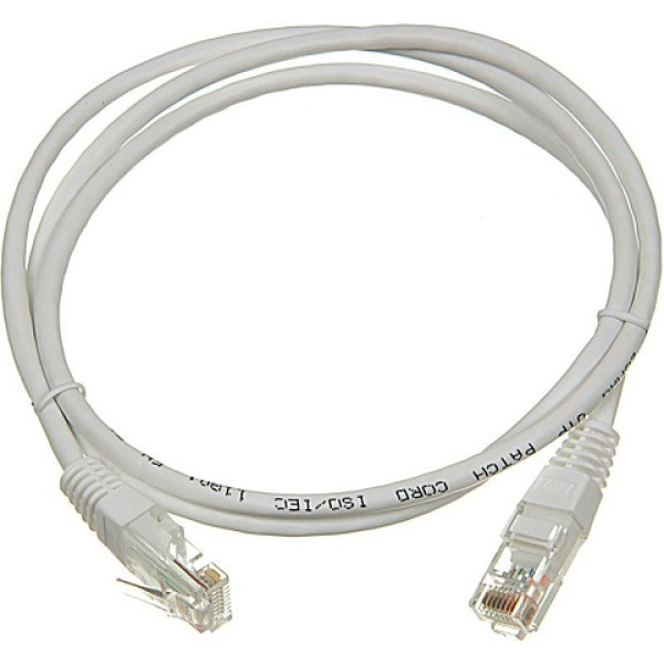 Шнур коммутационный TWT, неэкранированный, RJ45/RJ45, кат. 5е, PVC, 1м, серый