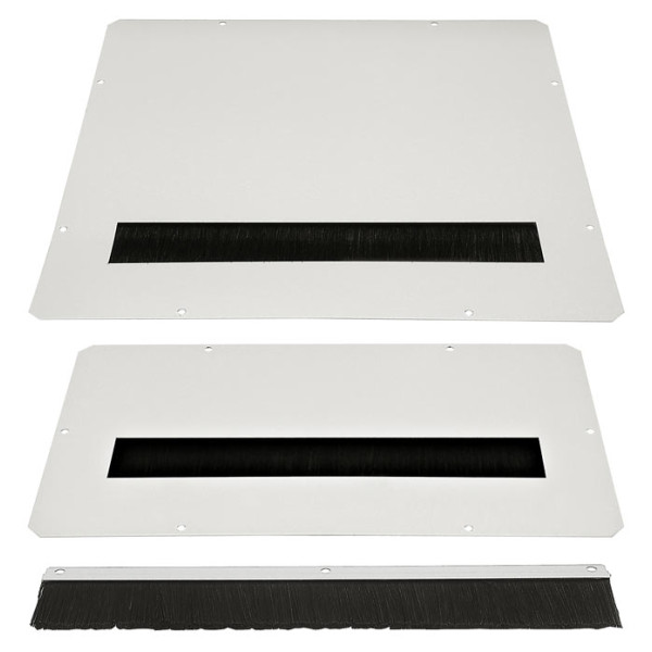 Заглушка Zpas, неперфорированная, с щеточным вводом, 420х420 мм, для шкафов Zpas, сталь, 1 шт, цвет: серый