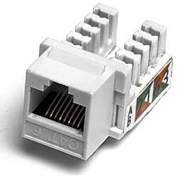 Модуль универсальный Hyperline, keystone, 1хRJ45, 90°, кат. 6, неэкр., 1 шт, цвет: белый, заделка без инструмента