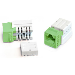 Модуль универсальный Hyperline, keystone, 1хRJ45, 90°, кат. 6, неэкр., 1 шт, цвет: зеленый