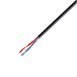 Кабель витая пара Rexant, U/UTP, 2 пар., кат. 5е, 100МГц, d 4,5 мм , AWG24, PE, 305м, бухта, цвет: чёрный, проводник из высокоочищенной бескислородной меди