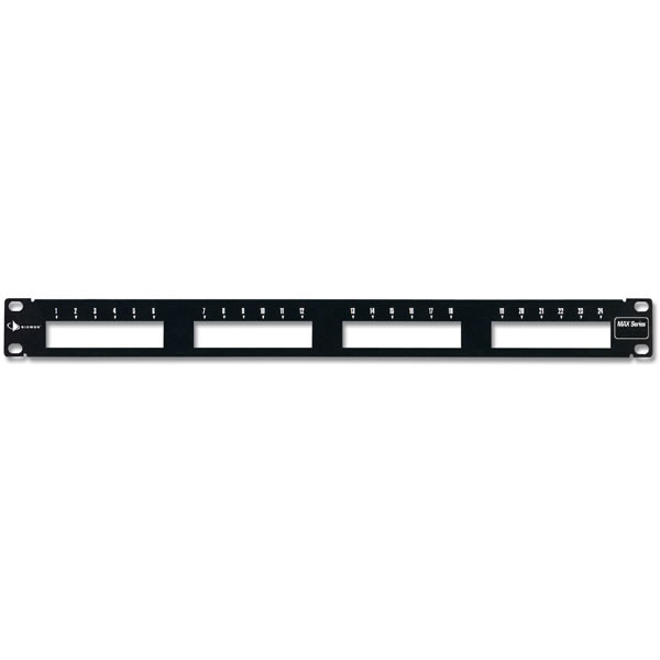 Коммутационная патч-панель Siemon MAX, 19, 1HU, 24xRJ45, кат. 6A, универсальная, экр., встраиваемый, цвет: чёрный, (MX-PNL-24)